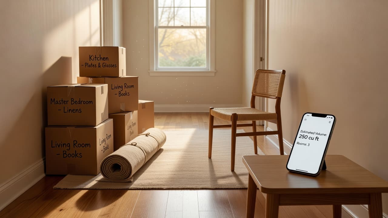 Moving planner boxes and furniture inventory from room scans
